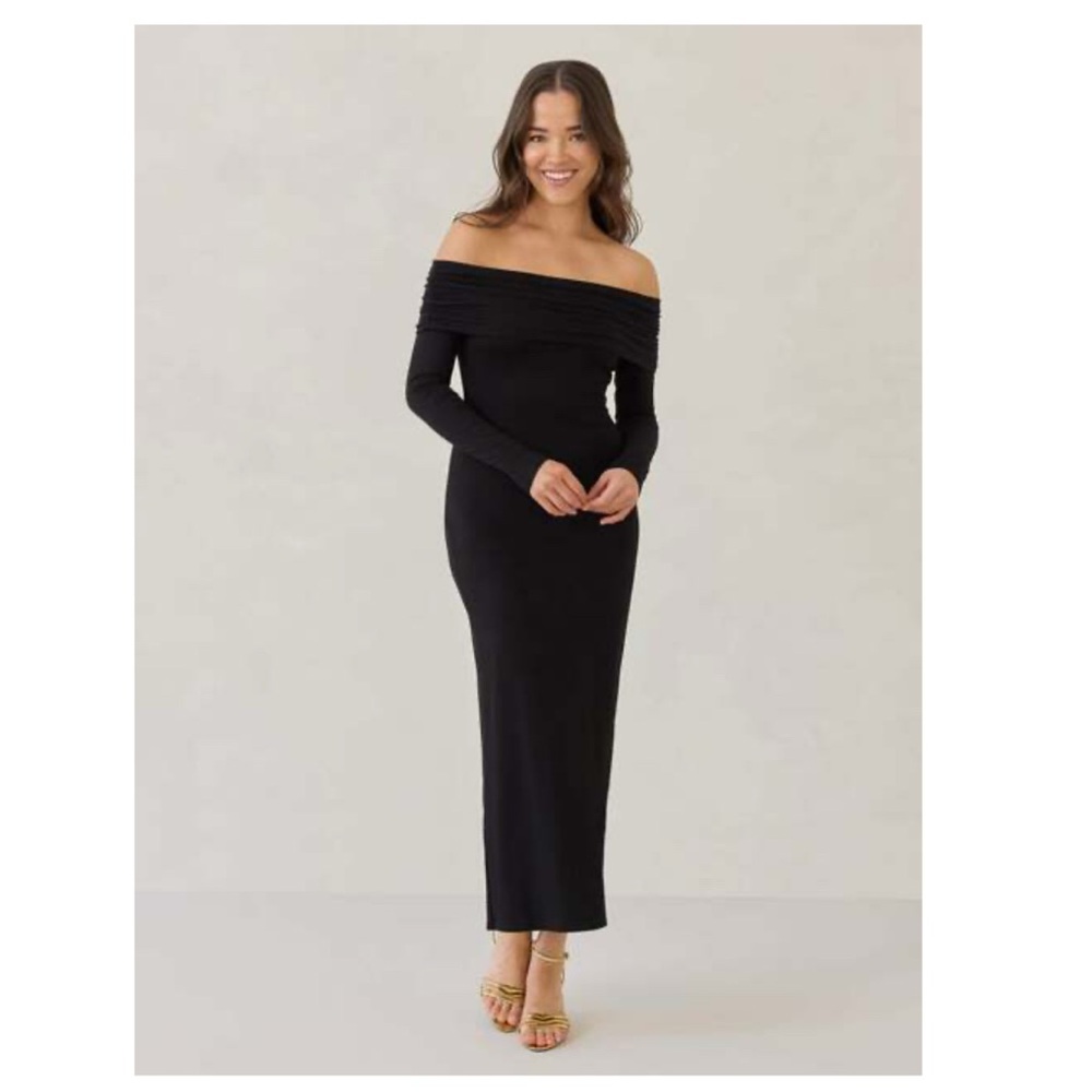 BRAND NEW never worn black off-the-shoulder dress.